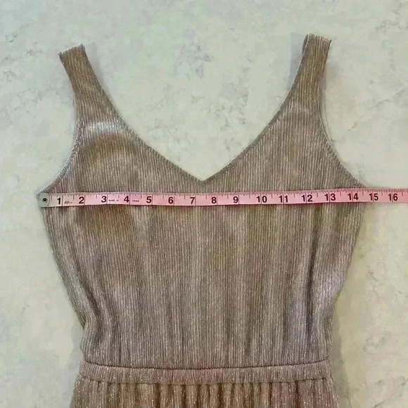 Show Me Your Mumu Kendall Metallic Maxi Dress Shiny Mauve Low Back Size XS - Picture 8 of 11